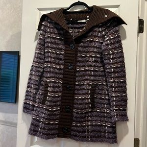 Button-down chunky sweater